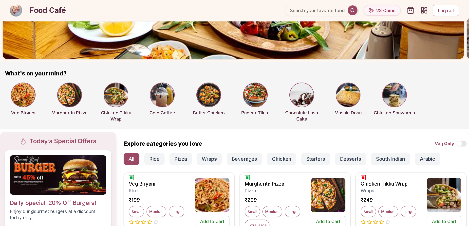 Fool Café – Food Ordering Website